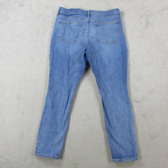 Universal Thread Jeans Womens 16 Blue Denim Patchwork Double Knee Hi Rise Skinny - Picture 9 of 11